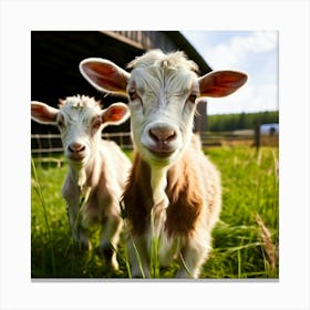 Goats On A Farm 3 Canvas Print