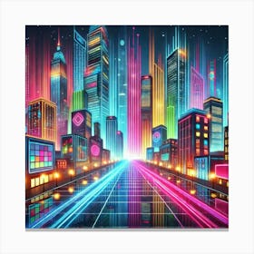 Neon City 12 Canvas Print