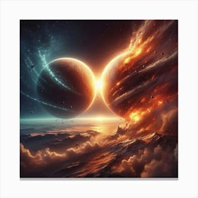 Two Planets In Space Canvas Print