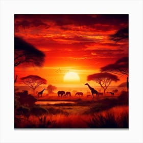 Sunset In The Savannah 4 Canvas Print