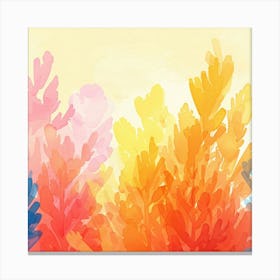 Watercolor Corals Background Canvas Print