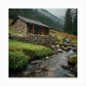 Cabin In The Mountains 5 Canvas Print