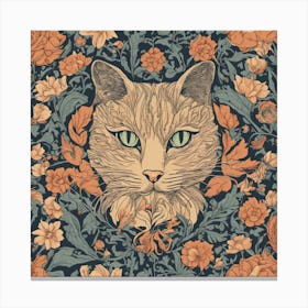 William Morris Inspired Cats Collection Art Print (2) 1 Canvas Print