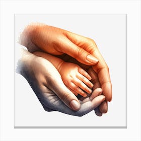 Mother And Child Holding Hands Canvas Print
