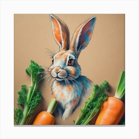 Rabbit With Carrots 10 Canvas Print