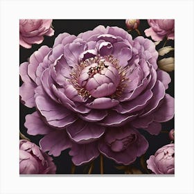 Aesthetic style, Large purple Peony flower Canvas Print