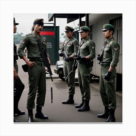 Asian Soldiers In Uniform Canvas Print