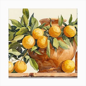 Oranges In A Vase 1 Canvas Print