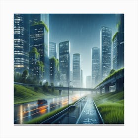 Futuristic Cityscape Canvas Print