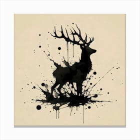 Deer Splatter Painting 1 Canvas Print