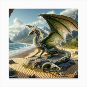 Dragon On The Beach 1 Canvas Print