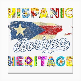 National Hispanic Heritage Month Puerto Rico Flag Boricua Canvas Print