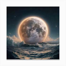 Moon And Sea Canvas Print