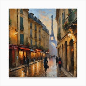 Paris In The Rain Canvas Print