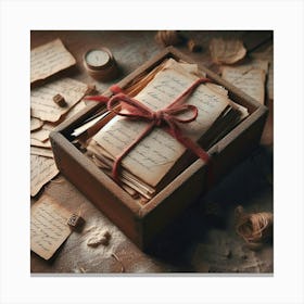 Old Love Letters In A Box Canvas Print