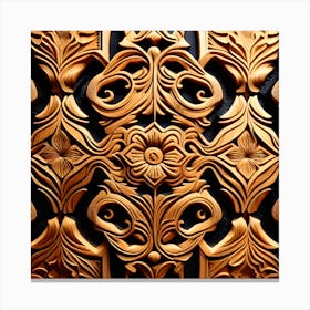 Carved Wooden Panel Canvas Print