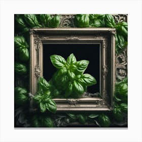 Basil In A Frame Canvas Print