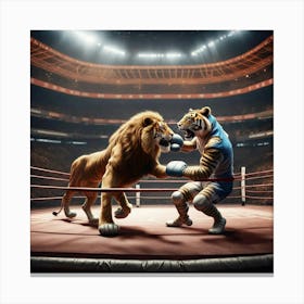 Lion Vs Tiger Canvas Print