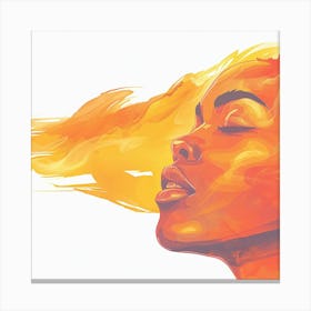 Woman In Flames Canvas Print