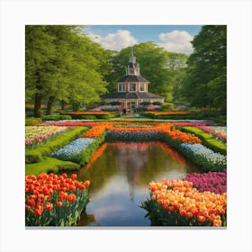 Tulip Garden In The Netherlands Canvas Print