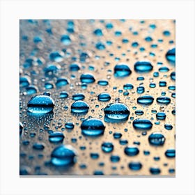 Blue Water Droplets 1 Canvas Print