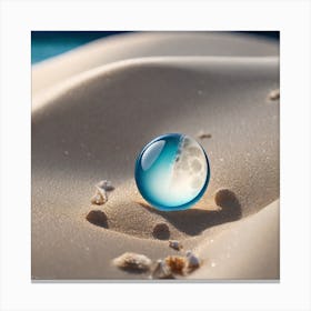 Water Drop On Sand Canvas Print