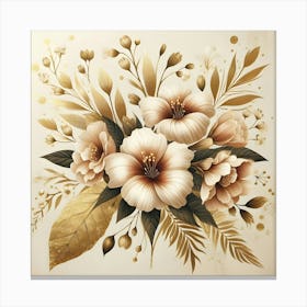 Gold Flowers 2 Canvas Print