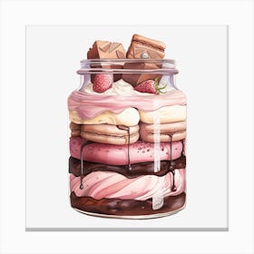 Jar Of Desserts Canvas Print
