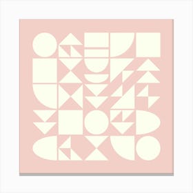 Geometry In Blush Square Canvas Print