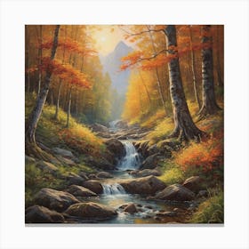 Autumn Stream Canvas Print