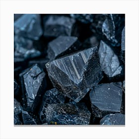 Close Up Of Black Crystals Canvas Print