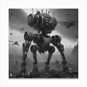 Robots And Helicopters Canvas Print