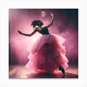 Ballet Dancer In Pink Tutu Canvas Print