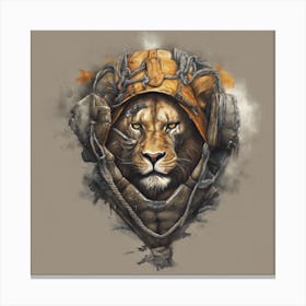 Lion In Armor Canvas Print