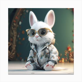 Rabbit In Sunglasses Canvas Print
