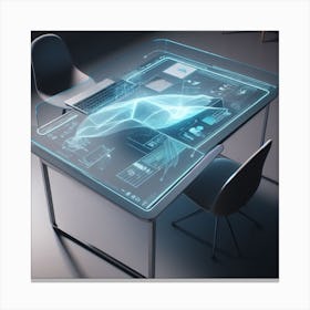 Futuristic Computer Desk Canvas Print