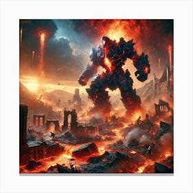 Ignis Rex Destroying Enemy Fortifications V2 Canvas Print