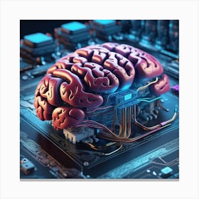Brain On A Circuit Board 86 Canvas Print