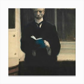 Man Reading A Book Canvas Print