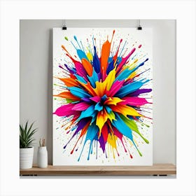 Colorful Paint Splatter Canvas Print