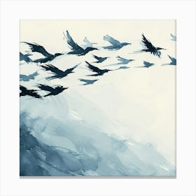 Crows In Flight Canvas Print