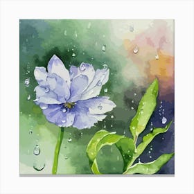 Flower In Rain Canvas Print