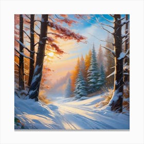 Winter Landscape Painting 2 Canvas Print