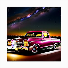 Classic Car At Night Canvas Print