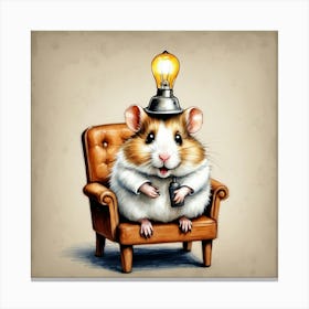 Hamster With Light Bulb Canvas Print