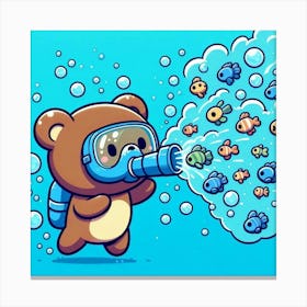 Teddy Bear Underwater Canvas Print