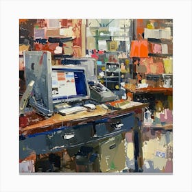 Computer Desk Canvas Print