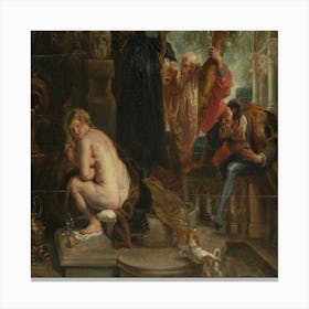 Nude Woman In A Bath Canvas Print