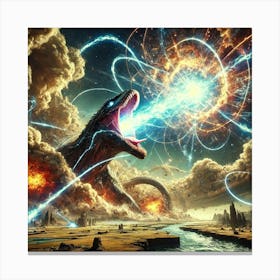 A Dramatic Sci Fi Scene Showing Riftbreaker Unleas Canvas Print