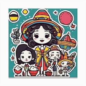 Colombian Festivities Sticker 2d Cute Fantasy Dreamy Vector Illustration 2d Flat Centered By (5) Canvas Print